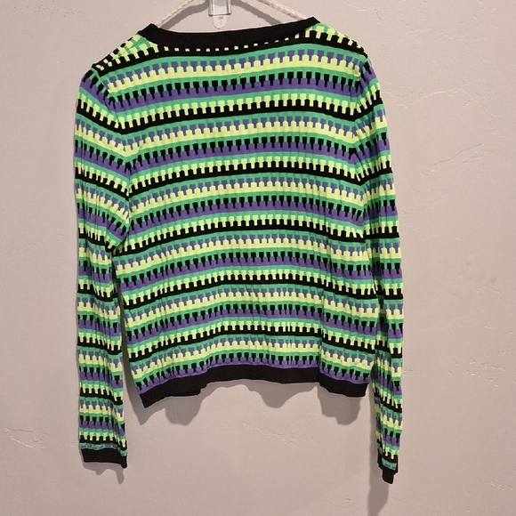 Zara Green and Purple Striped Sweater - Picture 3 of 4
